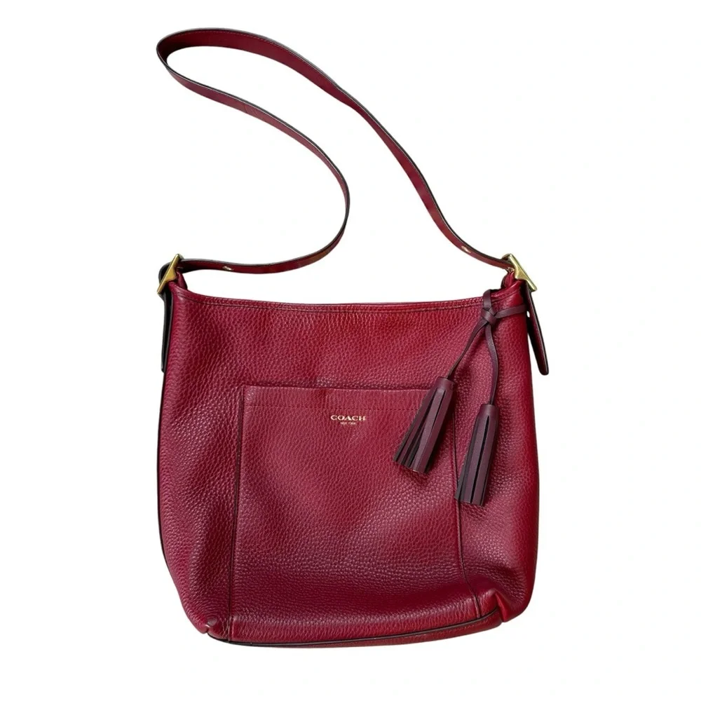 Coach Legacy Hobo Red Pebble Shoulder Bag E1381-25678